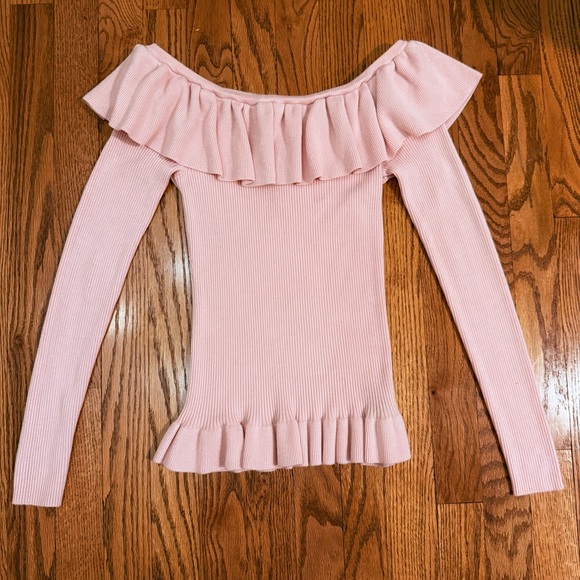 Bebe Blush Ruffle Off Shoulder Top - Picture 10 of 10